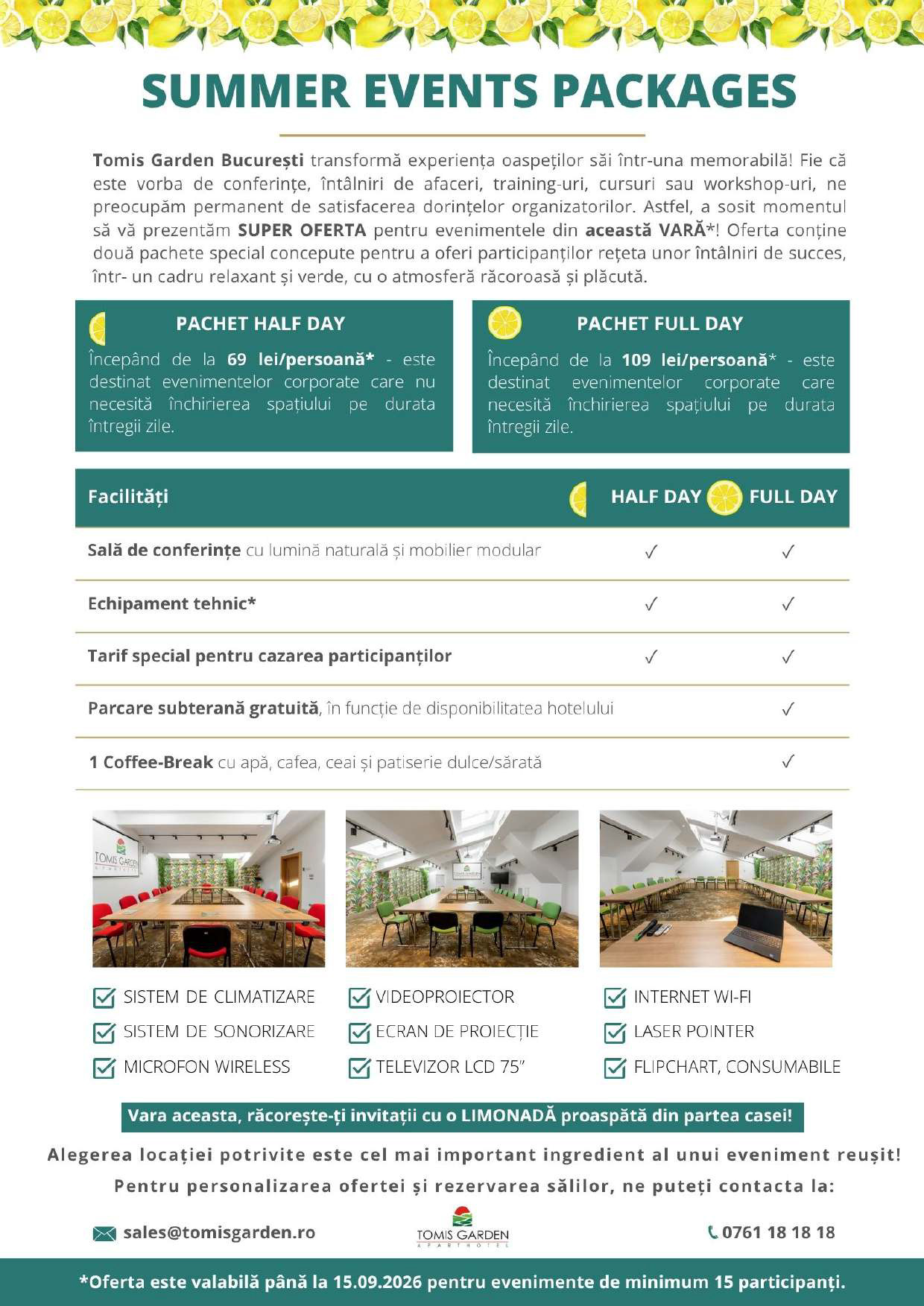 Oferta Summer Events 2026 Tomis Garden Bucuresti